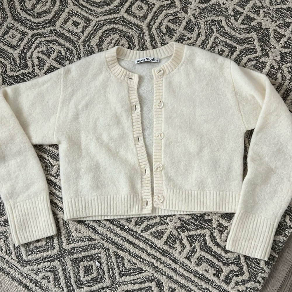 Acne Studios Cream Cardigan Sweater
